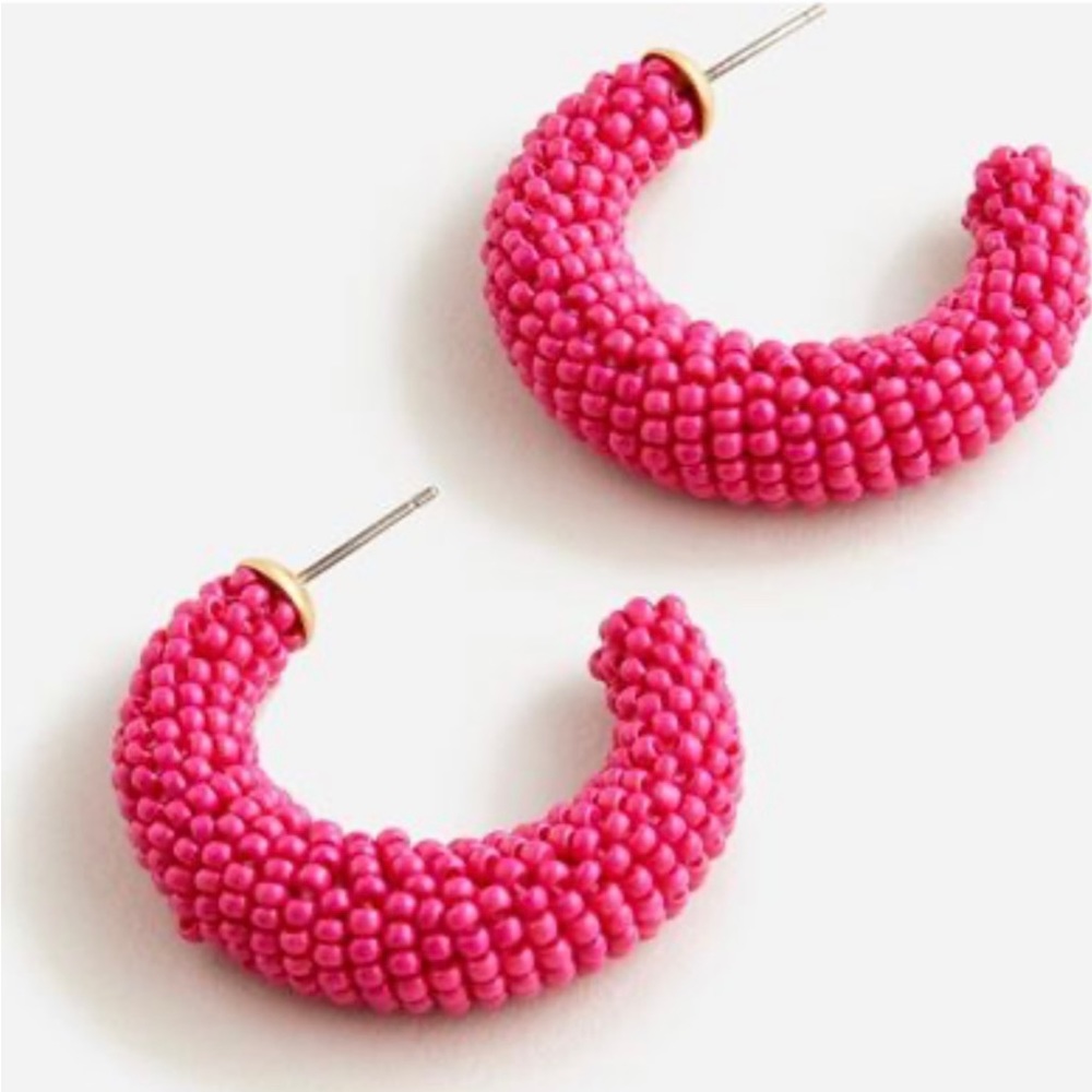 Chunky beaded hoop earrings
